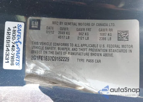 2012 Chevrolet Camaro 1Ls from USA, damaged, VIN 2G1FE1E37C9162229